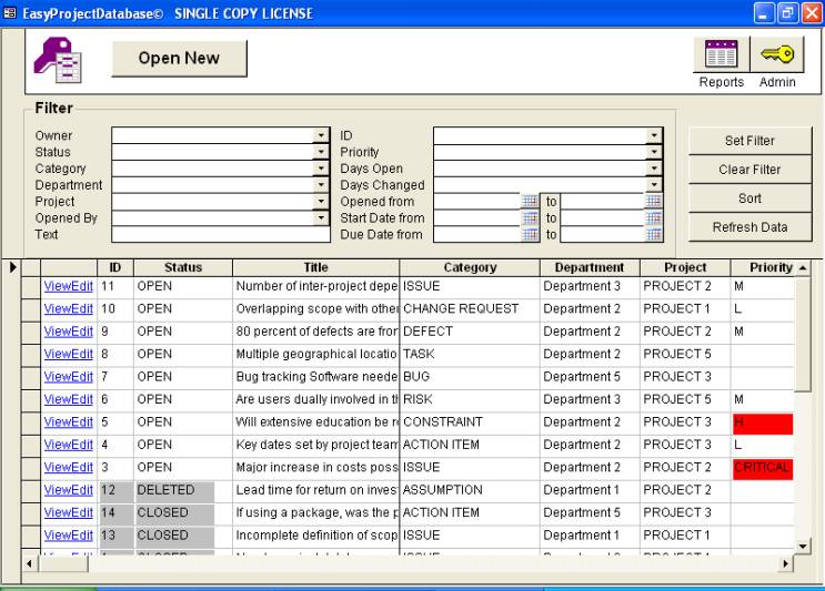 EasyProjectDatabase (Access Database)