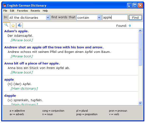 English-German Dictionary for Windows