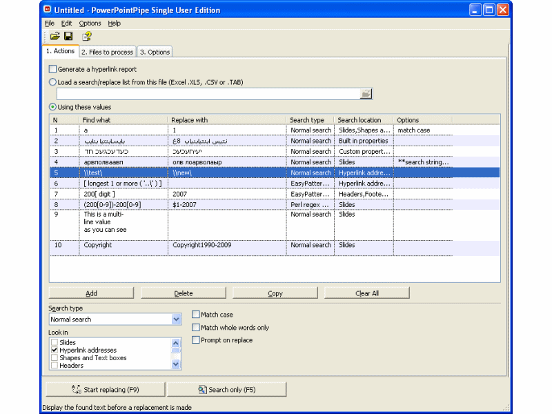 PowerPointPipe Search and Replace