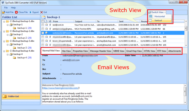 Converting DBX files to EML files