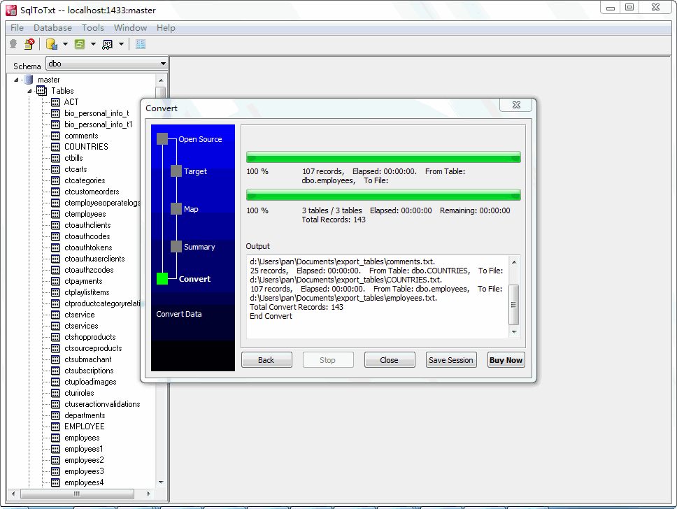 SqlToTxt