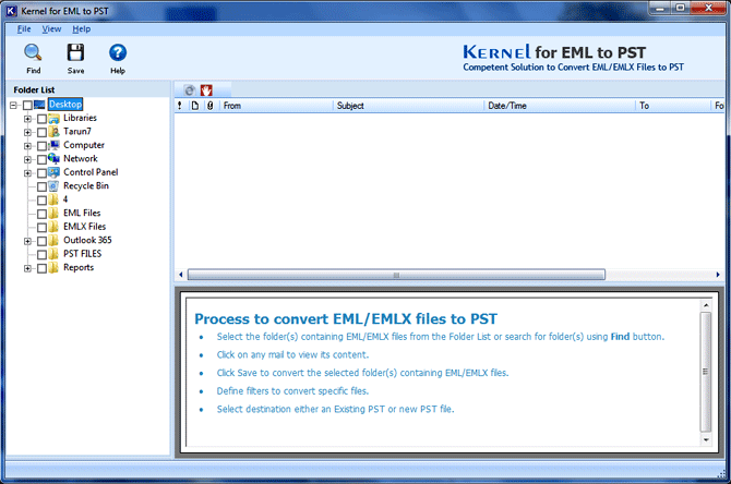 Export EML to PST File