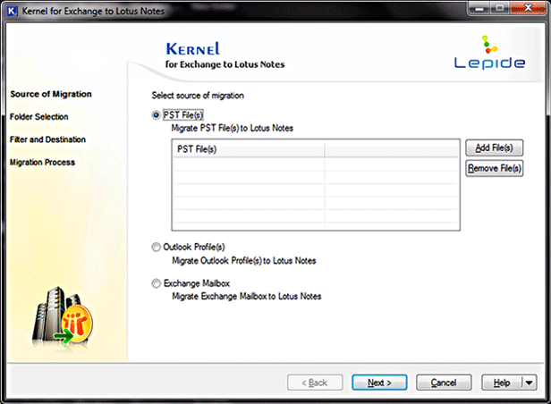 Export Outlook PST to NSF