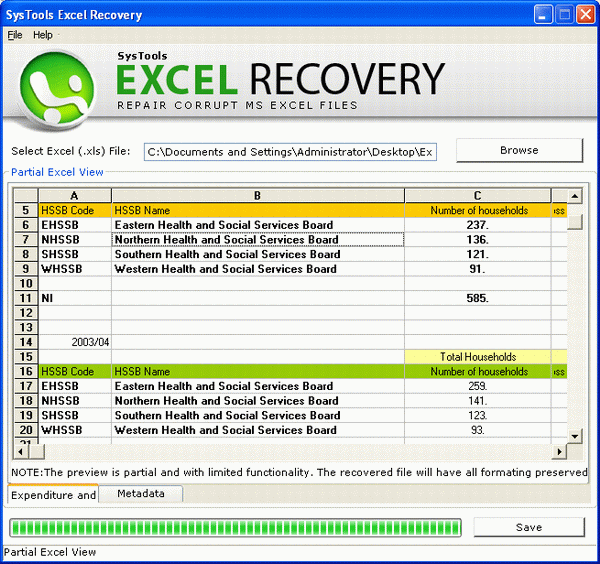 Spread Sheet Recovery