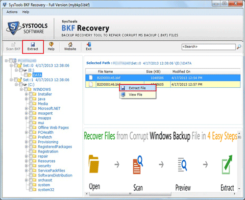 Recover Windows XP Backup File