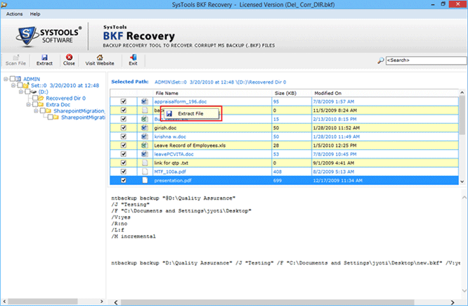 Fix BKF Database