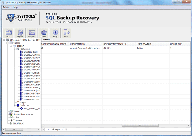 SQL Server Backup Database Recovery