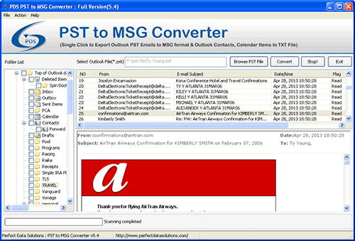 PST to MSG Converter