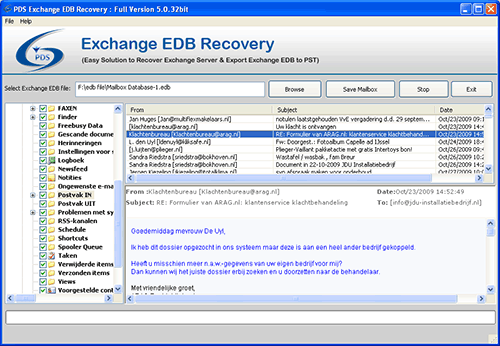 Convert EDB to PST