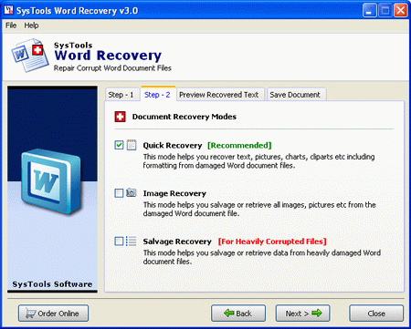 Retrieve Corrupt Word File