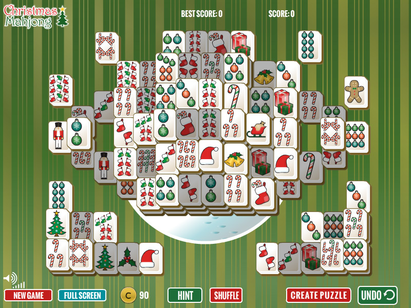 Christmas Chinese Fan Mahjong