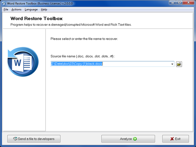 Word Restore Toolbox