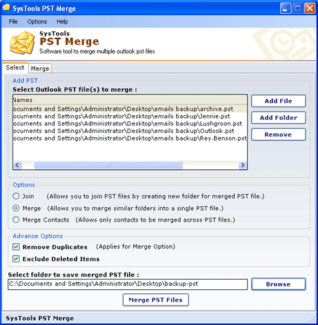 Merge Outlook Archives PST