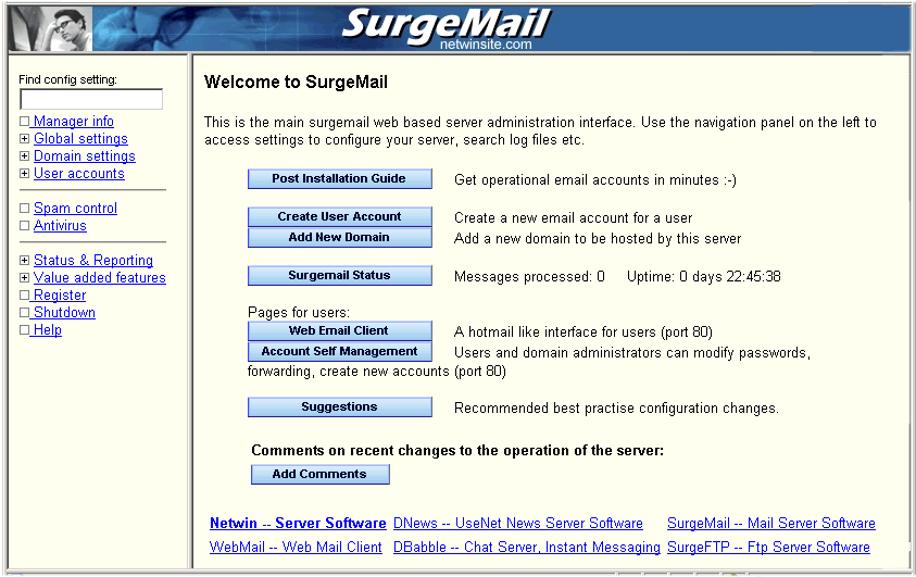 SurgeMail Mail Server