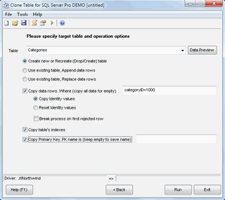 Clone Table for SQL Server