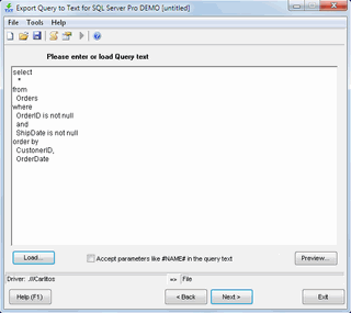 Export Query to Text for SQL Server