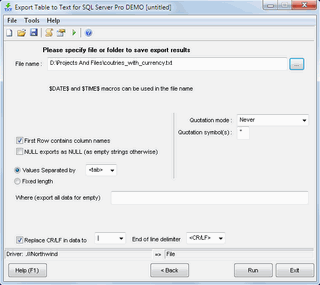 Export Table to Text for Oracle