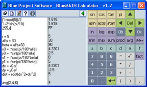 Blue MATH Calculator