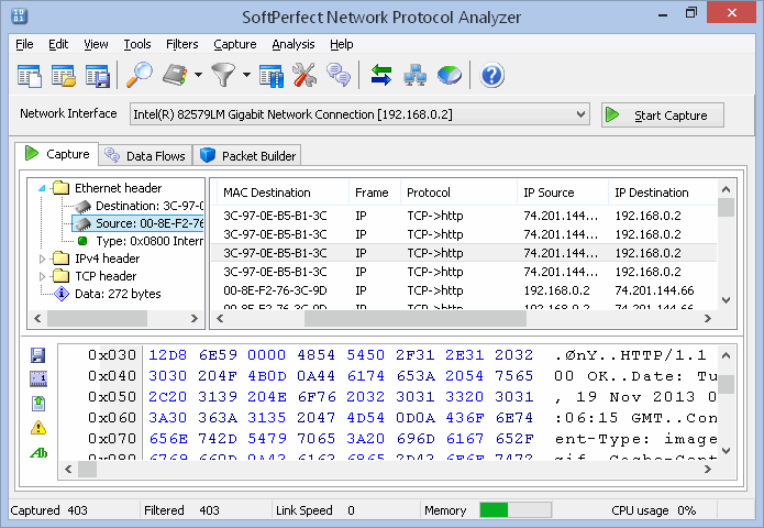 SoftPerfect Network Protocol Analyzer