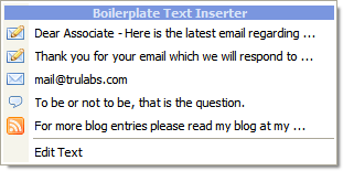 Boilerplate Template Text Inserter