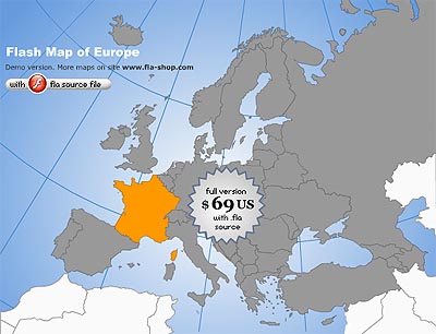 Europe Flash map Silver (with FLA source)
