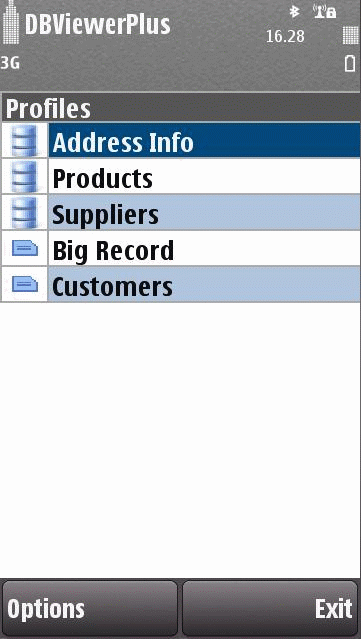 Mobile DBViewer Plus for Nokia S60 3rd E