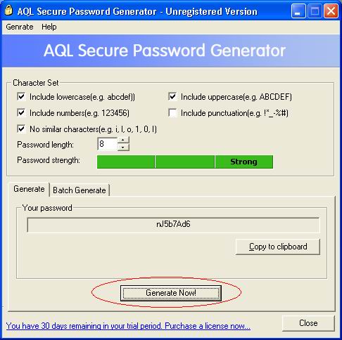 AQL Secure Password Generator