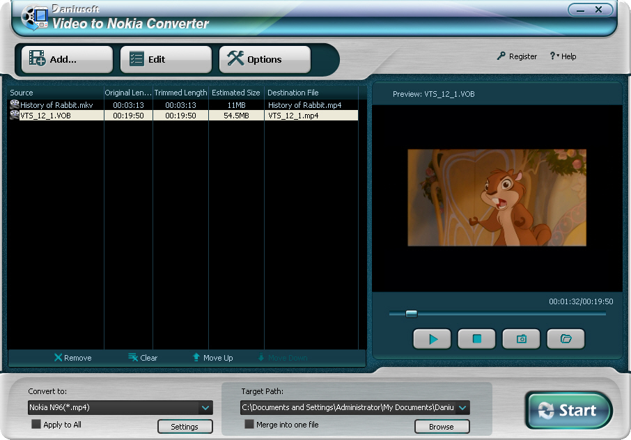 Daniusoft Video to Nokia Converter