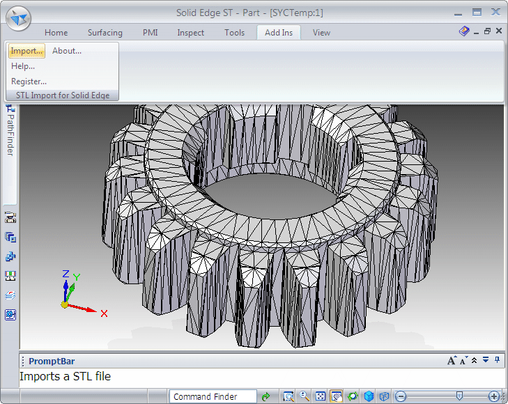 STL Import for Solid Edge