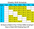 10 Hour Schedules for 6 Days a Week